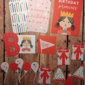 Scrapbook Birthday Princess Party Die Cut and Tags